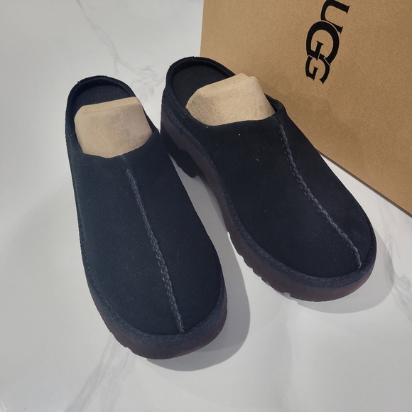 UGG Women's Black Suede Clogs - Picture 3 of 9